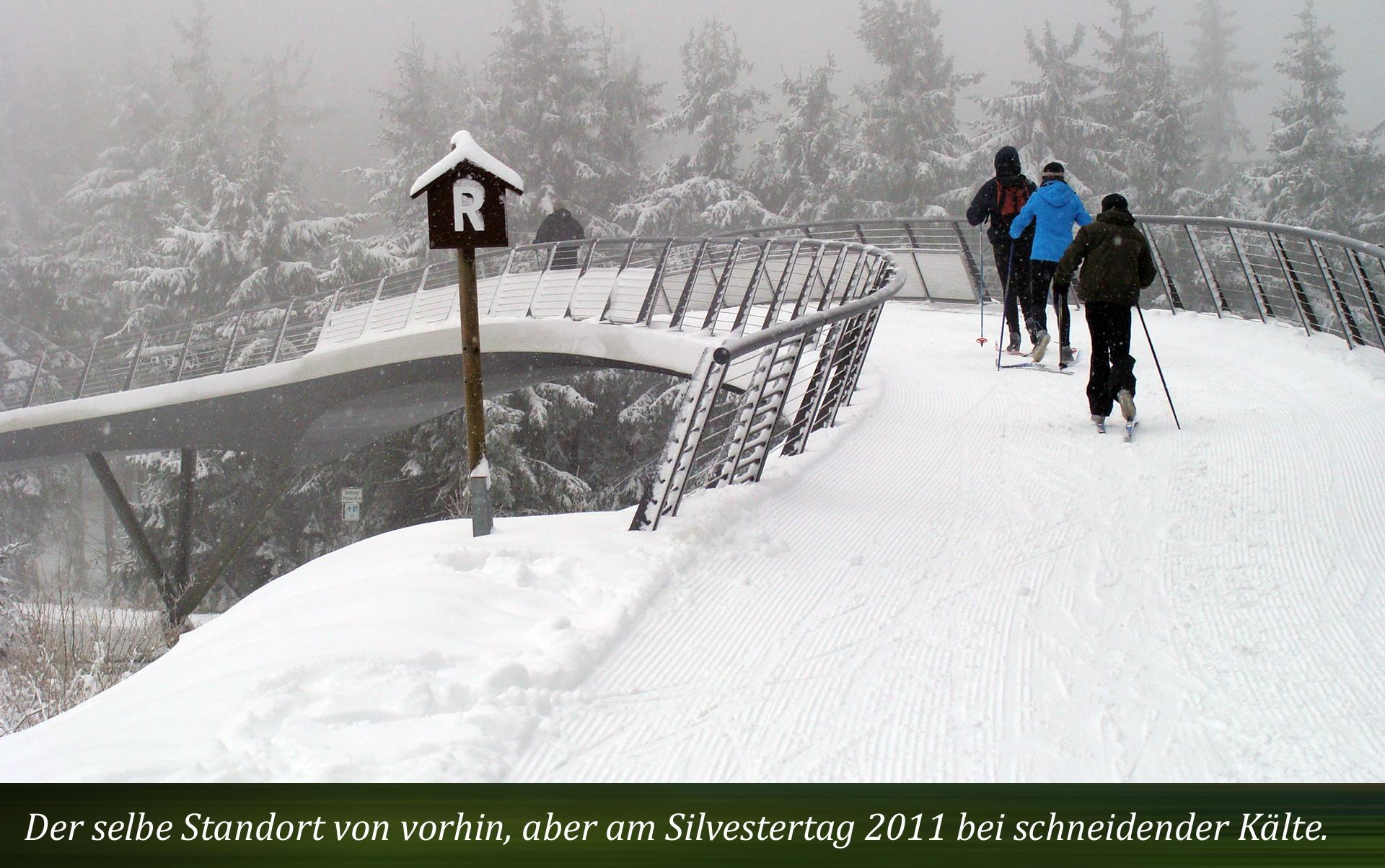 Der selbe Standort von vorhin, aber am Silvestertag 2011 bei schneidender Kälte.