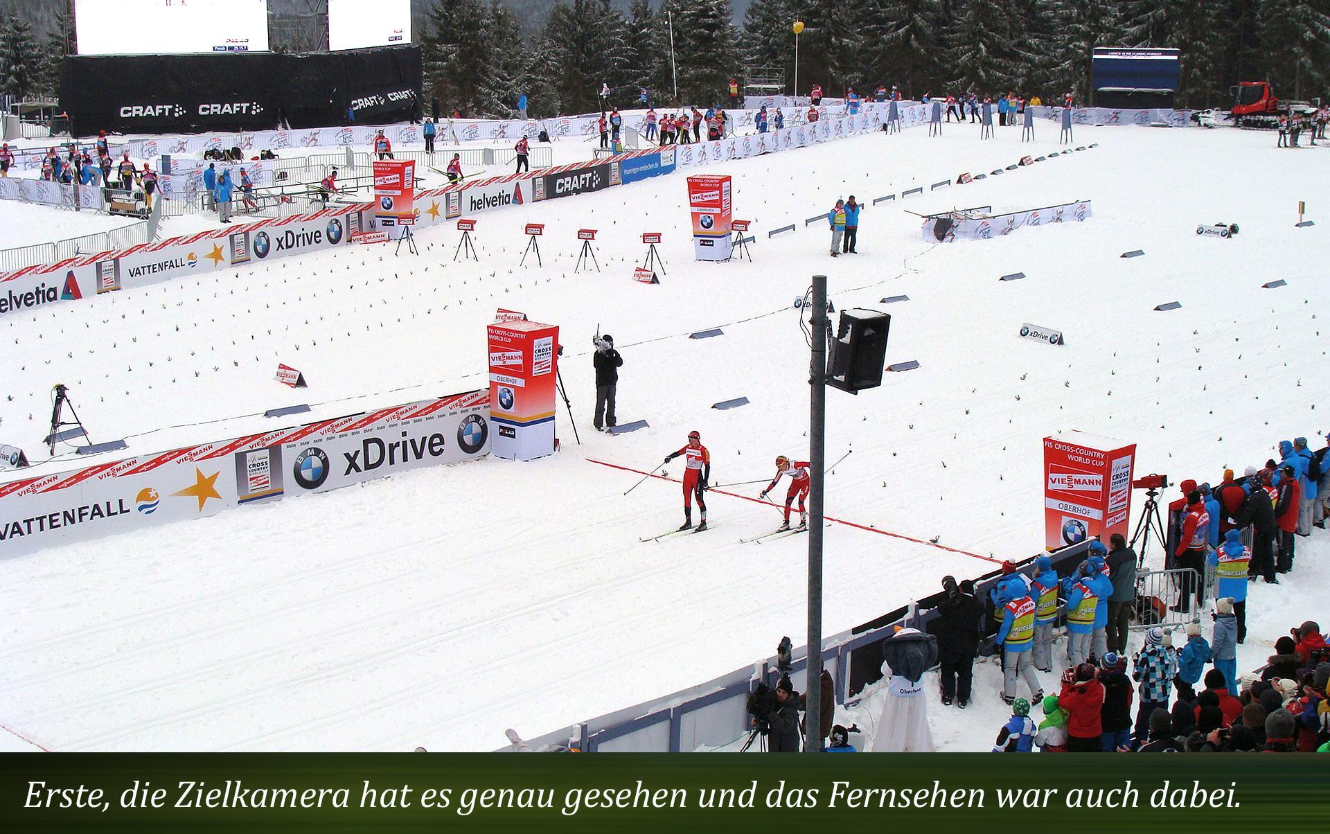 Erste, die Zielkamera hat es genau gesehen und das Fernsehen war auch dabei.